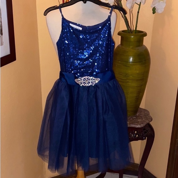 Chasing Fireflies Navy sequin sparkles dress - Picture 1 of 5